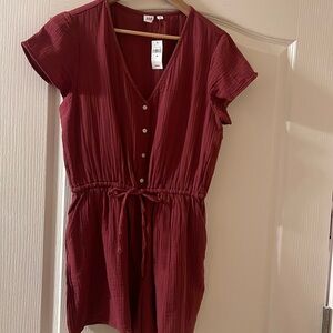 Gap mauve gauze romper Sz M
